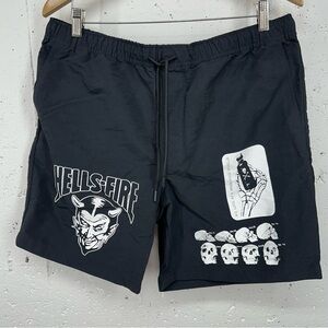 Zumiez Vitriol Men's size XL Black Hells-Fire Elastic Waist Shorts